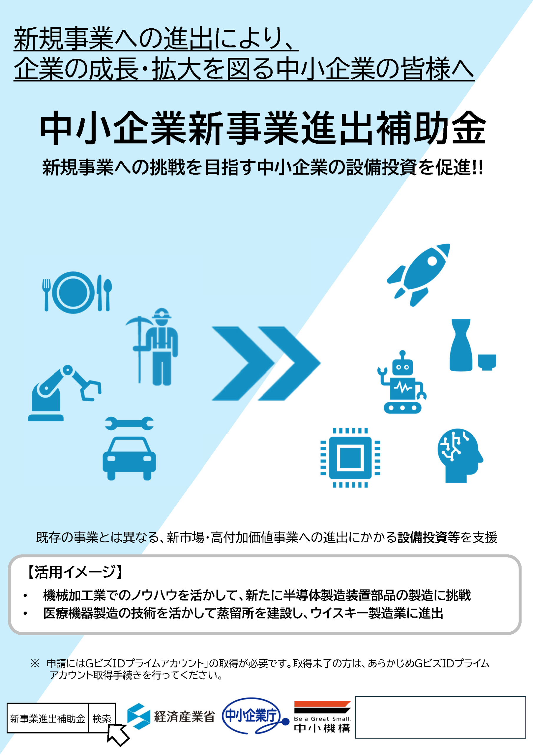 中小企業・創業のための新事業開発公的補助金　申請・獲得マニュアル 新事業進出補助金 | 経済産業省 中小企業庁